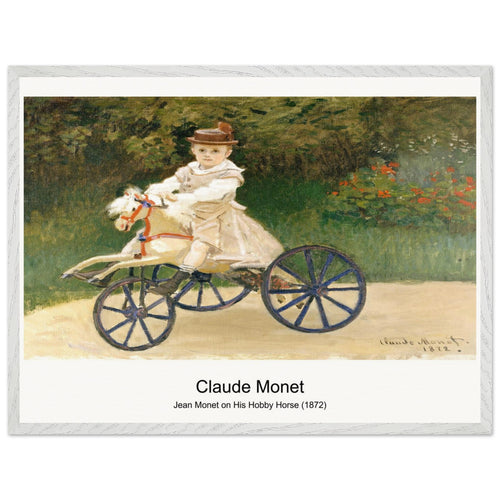 Jean Monet on His Hobby Horse (1872) by Claude Monet. Archival Print on Museum Quality Matte Paper. Premium Wood Framed Wall Art. Optimised Aspect Ratio.