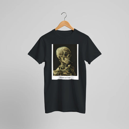 The Bedroom (1889) by Vincent van Gogh. Custom Print on a 100% Airlume Combed and Ring-Spun Cotton Unisex Crewneck T-shirt Optimised Aspect Ratio.
