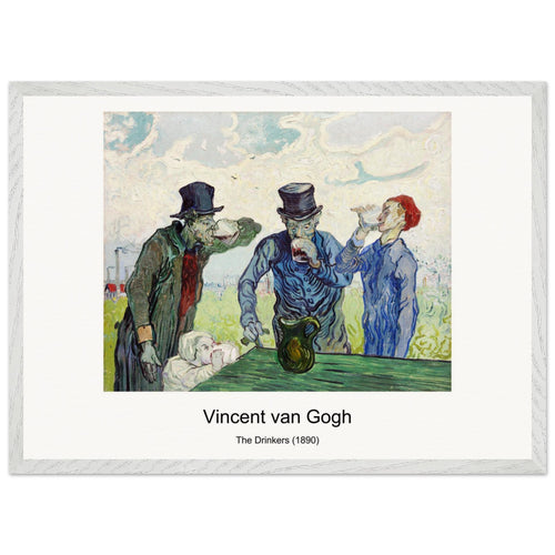 The Drinkers (1890) by Vincent van Gogh. Archival Print on Museum Quality Matte Paper. Premium Wood Framed Wall Art. Original Aspect Ratio