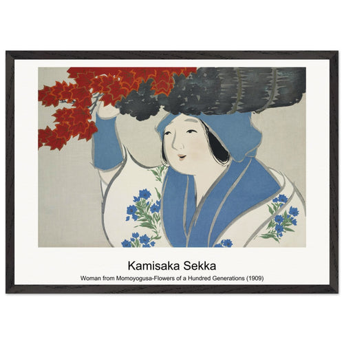 Woman from Momoyogusa-Flowers of a Hundred Generations (1909) by Kamisaka Sekka. Archival Print on Museum Quality Matte Paper. Premium Wood Framed Wall Art. Original Aspect Ratio