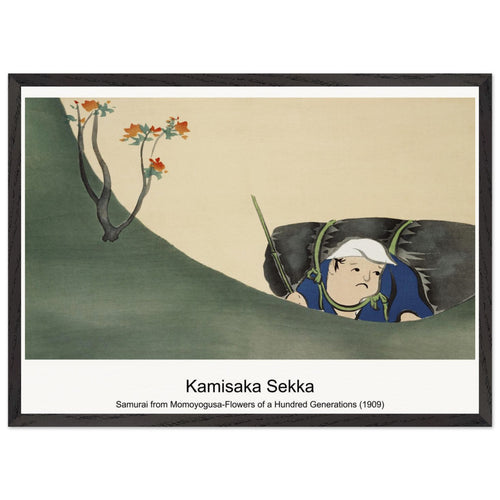 Samurai from Momoyogusa-Flowers of a Hundred Generations (1909) by Kamisaka Sekka. Archival Print on Museum Quality Matte Paper. Premium Wood Framed Wall Art. Optimised Aspect Ratio.