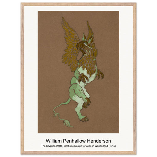 The Gryphon (1915) Costume Design for Alice in Wonderland (1915) by William Penhallow Henderson. Archival Print on Museum Quality Matte Paper. Premium Wood Framed Wall Art. Original Aspect Ratio