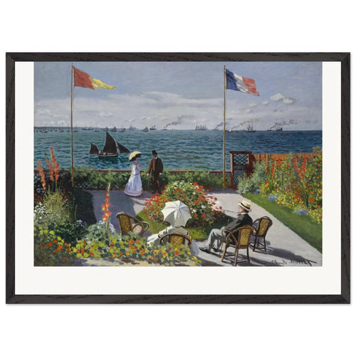 Garden at Sainte-Adresse (1867) by Claude Monet. Archival Print on Museum Quality Matte Paper. Premium Wood Framed Wall Art. Original Aspect Ratio