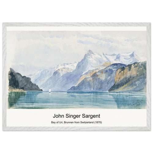 Bay of Uri, Brunnen from Switzerland (1870) by John Singer Sargent. Archival Print on Museum Quality Matte Paper. Premium Wood Framed Wall Art. Optimised Aspect Ratio.