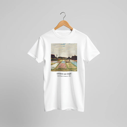 Bouquet of Flowers in a Vase (1890) by Vincent van Gogh. Custom Print on a 100% Airlume Combed and Ring-Spun Cotton Unisex Crewneck T-shirt Original Aspect Ratio