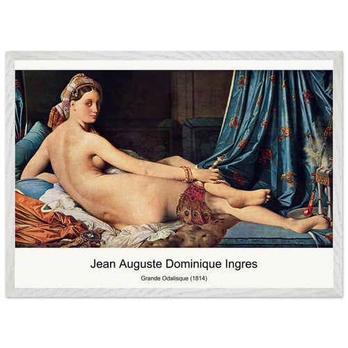 Grande Odalisque (1814) by Jean Auguste Dominique Ingres. Archival Print on Museum Quality Matte Paper. Premium Wood Framed Wall Art. Original Aspect Ratio