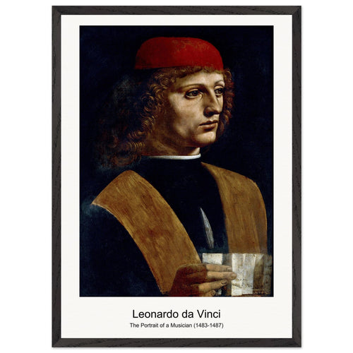 The Portrait of a Musician (1483-1487) by Leonardo da Vinci. Archival Print on Museum Quality Matte Paper. Premium Wood Framed Wall Art. Optimised Aspect Ratio.