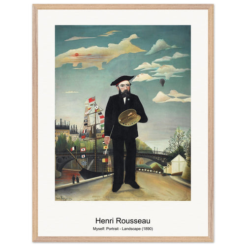 Myself: Portrait - Landscape (1890) by Henri Rousseau. Archival Print on Museum Quality Matte Paper. Premium Wood Framed Wall Art. Original Aspect Ratio