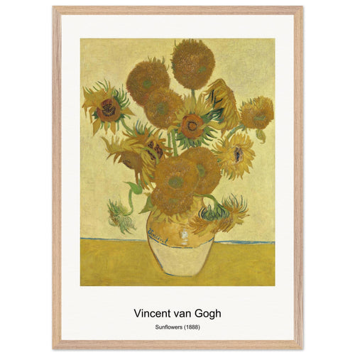 Sunflowers (1888) by Vincent van Gogh. Archival Print on Museum Quality Matte Paper. Premium Wood Framed Wall Art. Original Aspect Ratio