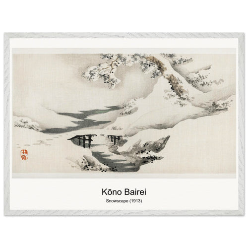 Snowscape (1913) by Kōno Bairei. Archival Print on Museum Quality Matte Paper. Premium Wood Framed Wall Art. Optimised Aspect Ratio.
