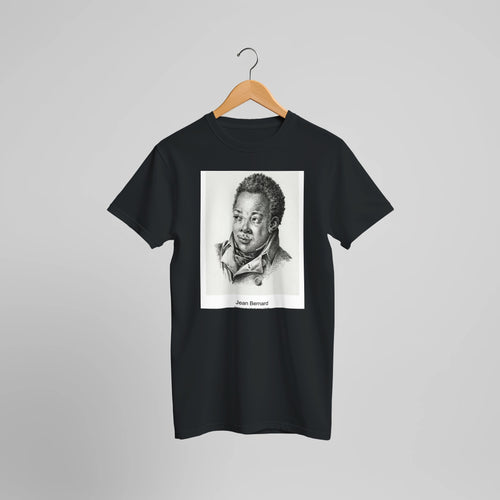Portrait of a black man (1818) by Jean Bernard. Custom Print on a 100% Airlume Combed and Ring-Spun Cotton Unisex Crewneck T-shirt Optimised Aspect Ratio.