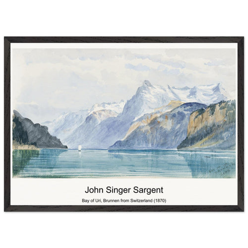 Bay of Uri, Brunnen from Switzerland (1870) by John Singer Sargent. Archival Print on Museum Quality Matte Paper. Premium Wood Framed Wall Art. Optimised Aspect Ratio.