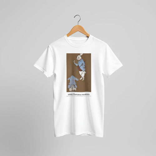 White Rabbit (1915) Costume Design for Alice in Wonderland (1915) by William Penhallow Henderson. Custom Print on a 100% Airlume Combed and Ring-Spun Cotton Unisex Crewneck T-shirt Original Aspect Ratio