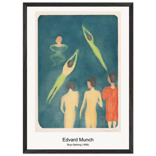 Boys Bathing (1896) by Edvard Munch. Archival Print on Museum Quality Matte Paper. Premium Wood Framed Wall Art. Optimised Aspect Ratio.