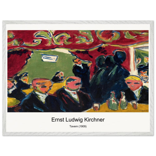 Tavern (1909) by Ernst Ludwig Kirchner. Archival Print on Museum Quality Matte Paper. Premium Wood Framed Wall Art. Optimised Aspect Ratio.