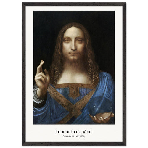 Salvator Mundi (1500) by Leonardo da Vinci. Archival Print on Museum Quality Matte Paper. Premium Wood Framed Wall Art. Optimised Aspect Ratio.