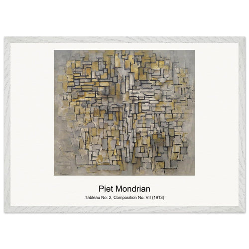 Tableau No. 2, Composition No. VII (1913) by Piet Mondrian. Archival Print on Museum Quality Matte Paper. Premium Wood Framed Wall Art. Original Aspect Ratio