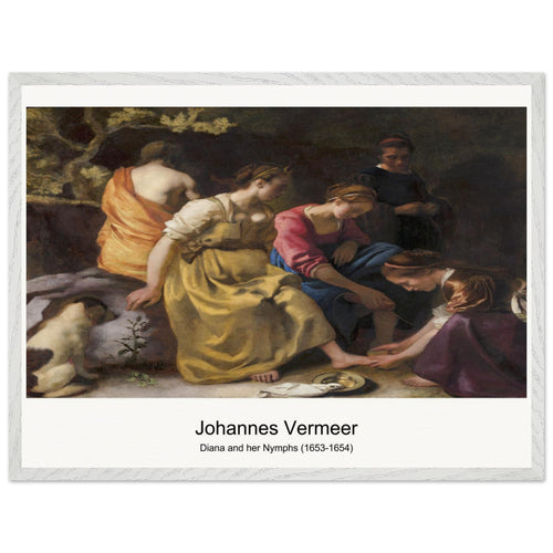 Diana and her Nymphs (1653-1654) by Johannes Vermeer. Archival Print on Museum Quality Matte Paper. Premium Wood Framed Wall Art. Optimised Aspect Ratio.