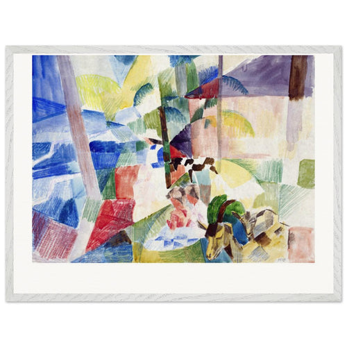 Landscape with children and goats (1913) by August Macke. Archival Print on Museum Quality Matte Paper. Premium Wood Framed Wall Art. Original Aspect Ratio