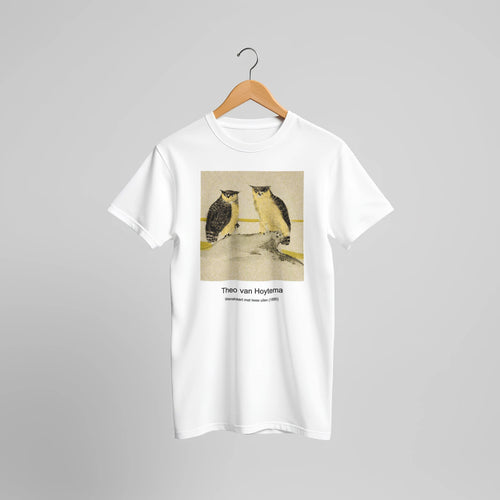 Flowers on a footpath illustration from Bijutsu Sekai (1893-1896) by Watanabe Seitei. Custom Print on a 100% Airlume Combed and Ring-Spun Cotton Unisex Crewneck T-shirt Original Aspect Ratio