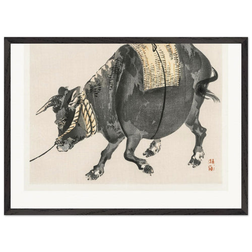 Black bull (1913) by Kōno Bairei. Archival Print on Museum Quality Matte Paper. Premium Wood Framed Wall Art. Original Aspect Ratio