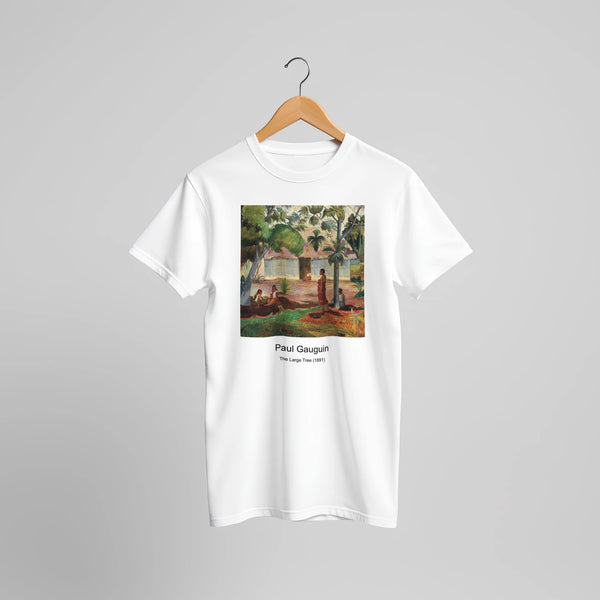 Abandoned House near Aix-en-Provence (1885-1887) by Paul Cézanne. Custom Print on a 100% Airlume Combed and Ring-Spun Cotton Unisex Crewneck T-shirt Original Aspect Ratio