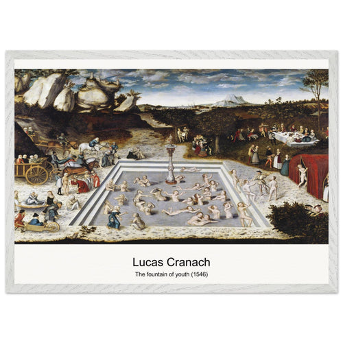 The fountain of youth (1546) by Lucas Cranach the Elder. Archival Print on Museum Quality Matte Paper. Premium Wood Framed Wall Art. Optimised Aspect Ratio.