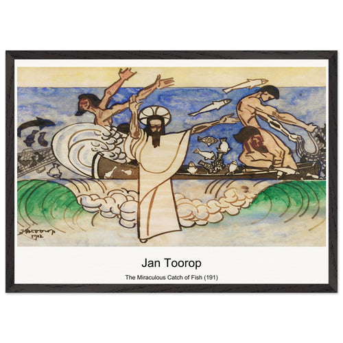 The Miraculous Catch of Fish (191) by Jan Toorop. Archival Print on Museum Quality Matte Paper. Premium Wood Framed Wall Art. Optimised Aspect Ratio.