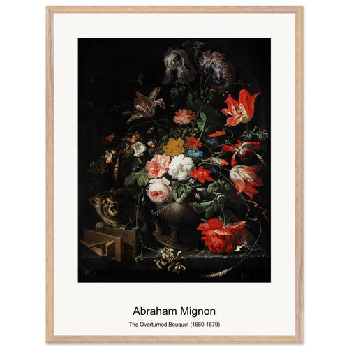 The Overturned Bouquet (1660-1679) by Abraham Mignon. Archival Print on Museum Quality Matte Paper. Premium Wood Framed Wall Art. Original Aspect Ratio