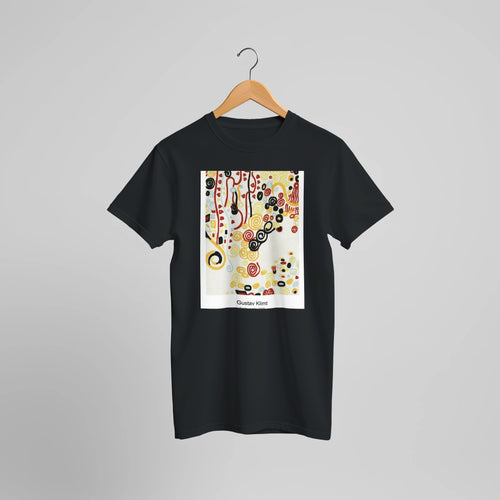 Textile sample (1920) by Gustav Klimt. Custom Print on a 100% Airlume Combed and Ring-Spun Cotton Unisex Crewneck T-shirt Optimised Aspect Ratio.