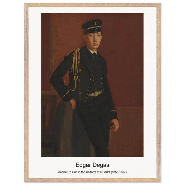 Achille De Gas in the Uniform of a Cadet (1856-1857) by Edgar Degas. Archival Print on Museum Quality Matte Paper. Premium Wood Framed Wall Art. Optimised Aspect Ratio.