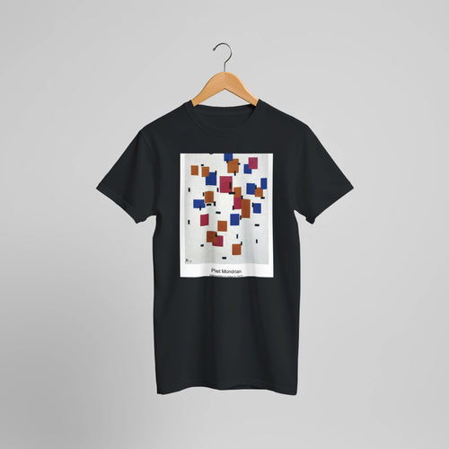 Avond (Evening): The Red Tree (1910) by Piet Mondrian. Custom Print on a 100% Airlume Combed and Ring-Spun Cotton Unisex Crewneck T-shirt Optimised Aspect Ratio.