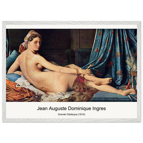 Grande Odalisque (1814) by Jean Auguste Dominique Ingres. Archival Print on Museum Quality Matte Paper. Premium Wood Framed Wall Art. Optimised Aspect Ratio.