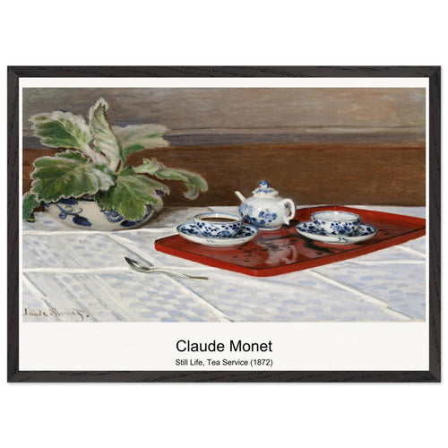 Still Life, Tea Service (1872) by Claude Monet. Archival Print on Museum Quality Matte Paper. Premium Wood Framed Wall Art. Optimised Aspect Ratio.