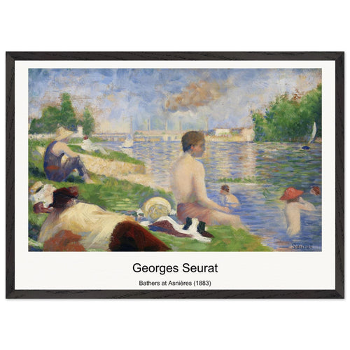 Bathers at Asnières (1883) by Georges Seurat. Archival Print on Museum Quality Matte Paper. Premium Wood Framed Wall Art. Original Aspect Ratio