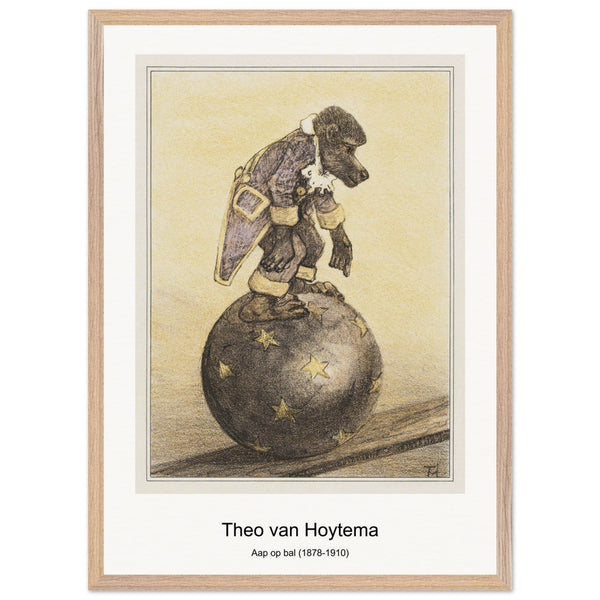 Aap op bal (1878-1910) by Theo van Hoytema. Archival Print on Museum Quality Matte Paper. Premium Wood Framed Wall Art. Original Aspect Ratio