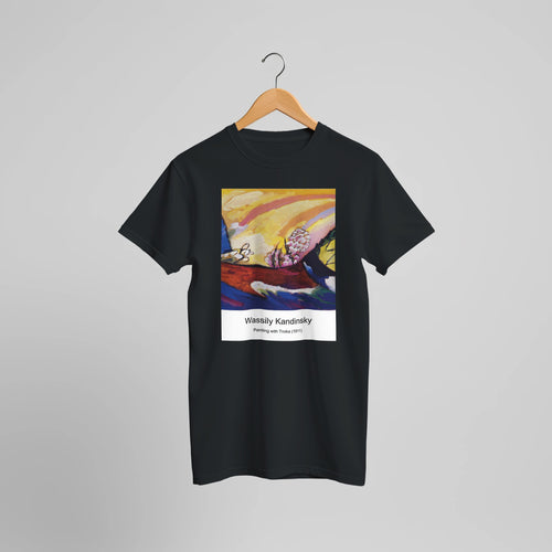 Kleine Welten I (Small Worlds I) (1922) by Wassily Kandinsky. Custom Print on a 100% Airlume Combed and Ring-Spun Cotton Unisex Crewneck T-shirt Optimised Aspect Ratio.
