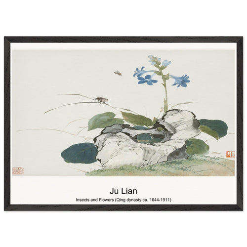 Insects and Flowers (Qing dynasty ca. 1644-1911) by Ju Lian. Archival Print on Museum Quality Matte Paper. Premium Wood Framed Wall Art. Optimised Aspect Ratio.