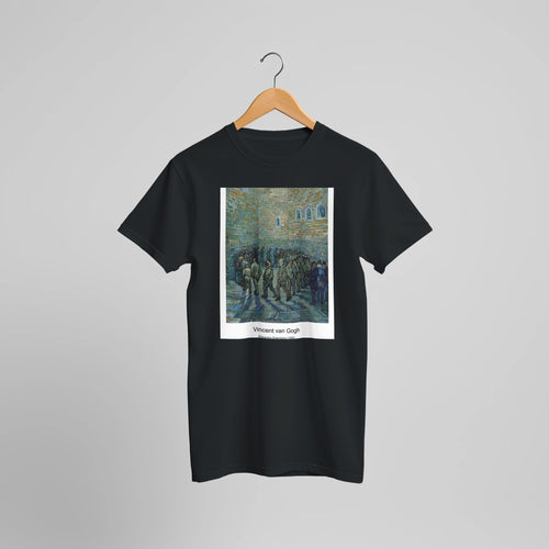 The Siesta (1890) by Vincent van Gogh. Custom Print on a 100% Airlume Combed and Ring-Spun Cotton Unisex Crewneck T-shirt Optimised Aspect Ratio.