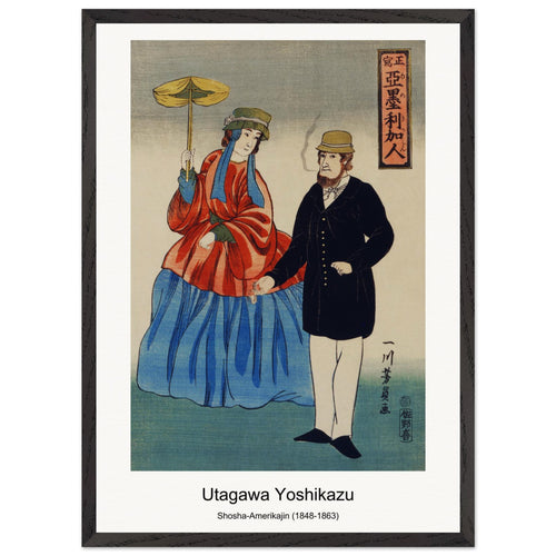 Shosha-Amerikajin (1848-1863) by Utagawa Yoshikazu. Archival Print on Museum Quality Matte Paper. Premium Wood Framed Wall Art. Original Aspect Ratio