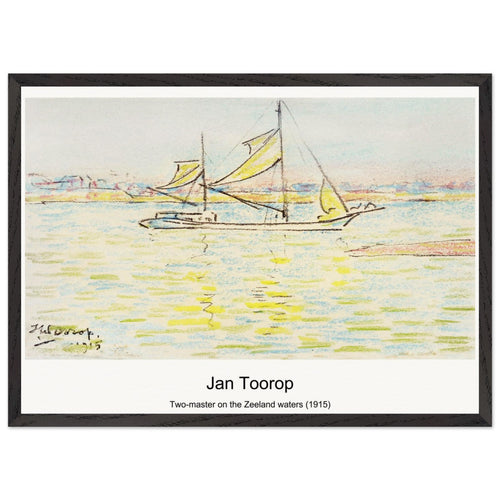 Two-master on the Zeeland waters (1915) by Jan Toorop. Archival Print on Museum Quality Matte Paper. Premium Wood Framed Wall Art. Optimised Aspect Ratio.