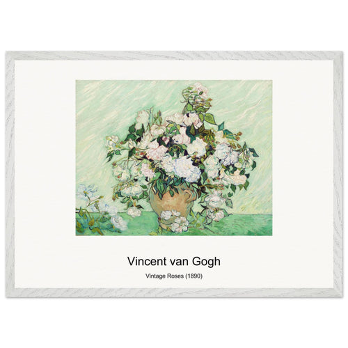 Vintage Roses (1890) by Vincent van Gogh. Archival Print on Museum Quality Matte Paper. Premium Wood Framed Wall Art. Original Aspect Ratio