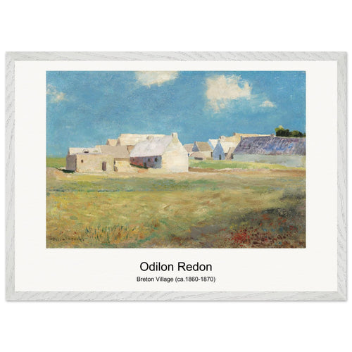 Breton Village (ca. 1860-1870) by Odilon Redon. Archival Print on Museum Quality Matte Paper. Premium Wood Framed Wall Art. Original Aspect Ratio