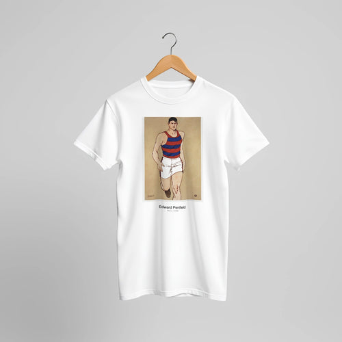 Athlete (1908) by Edward Penfield. Custom Print on a 100% Airlume Combed and Ring-Spun Cotton Unisex Crewneck T-shirt Original Aspect Ratio