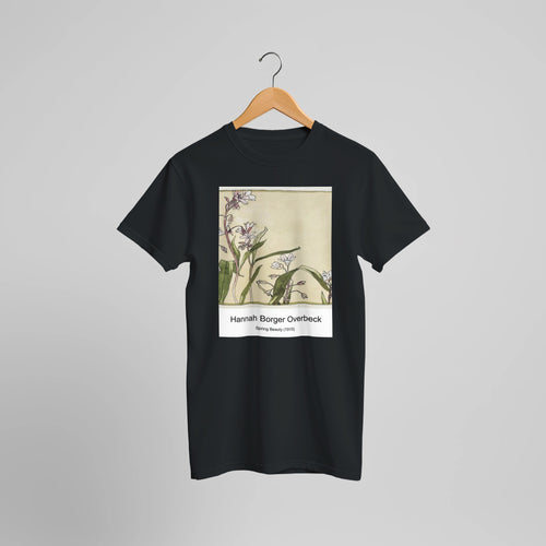 Spring Beauty (1915) by Hannah Borger Overbeck. Custom Print on a 100% Airlume Combed and Ring-Spun Cotton Unisex Crewneck T-shirt Optimised Aspect Ratio.