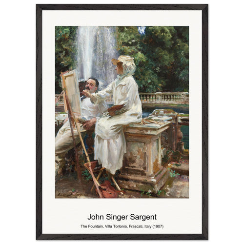 The Fountain, Villa Torlonia, Frascati, Italy (1907) by John Singer Sargent. Archival Print on Museum Quality Matte Paper. Premium Wood Framed Wall Art. Original Aspect Ratio