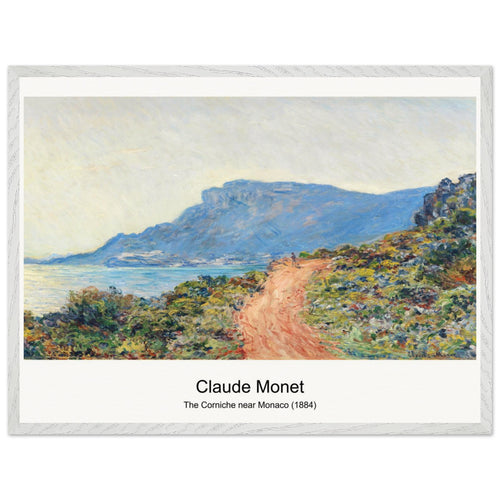 The Corniche near Monaco (1884) by Claude Monet. Archival Print on Museum Quality Matte Paper. Premium Wood Framed Wall Art. Optimised Aspect Ratio.