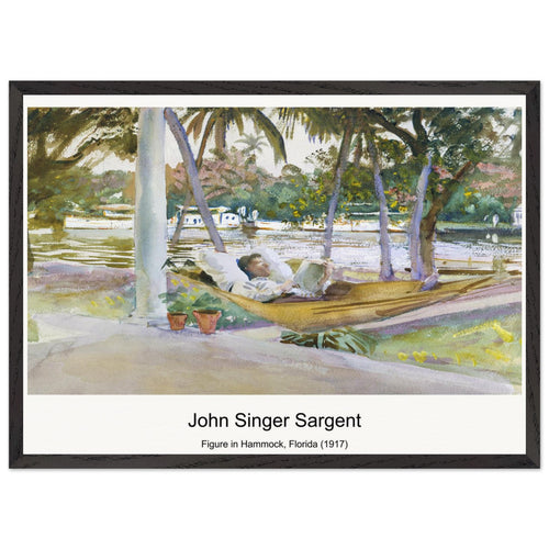 Figure in Hammock, Florida (1917) by John Singer Sargent. Archival Print on Museum Quality Matte Paper. Premium Wood Framed Wall Art. Optimised Aspect Ratio.
