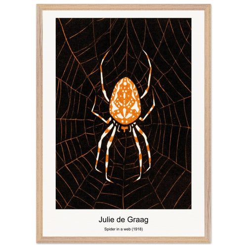 Spider in a web (1918) by Julie de Graag. Archival Print on Museum Quality Matte Paper. Premium Wood Framed Wall Art. Optimised Aspect Ratio.