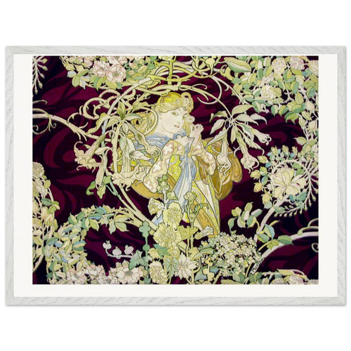 Femme à marguerite or Woman with Daisy (1898 or 1900) by Alphonse Maria Mucha. Archival Print on Museum Quality Matte Paper. Premium Wood Framed Wall Art. Original Aspect Ratio